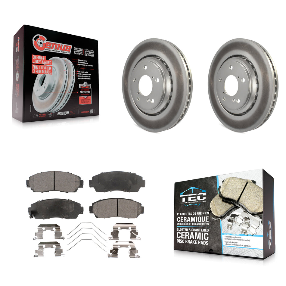 Front Coated Disc Brake Rotors And Ceramic Pads Kit For Honda Odyssey Passport KGT-100523