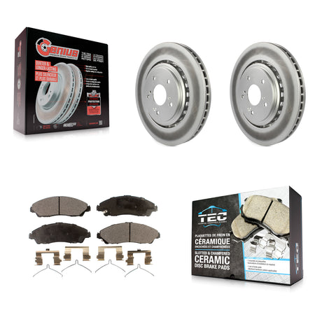Front Coated Disc Brake Rotors And Ceramic Pads Kit For 2014-2016 Acura MDX KGT-100528