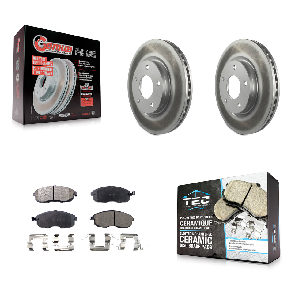 Front Coated Disc Brake Rotors And Ceramic Pads Kit For Nissan Sentra KGT-100534