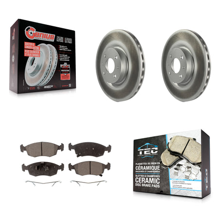Front Coated Disc Brake Rotors And Ceramic Pads Kit For Fiat 500 KGT-100537