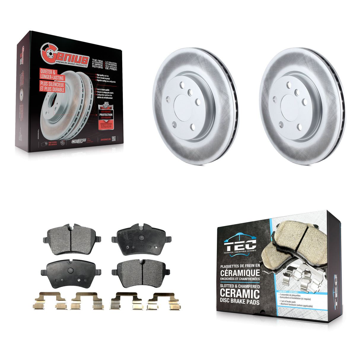 Front Coated Disc Brake Rotors And Ceramic Pads Kit For Mini Cooper KGT-100545