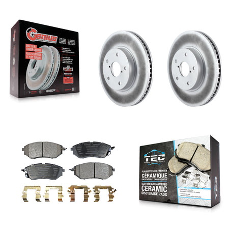 Front Coated Disc Brake Rotors And Ceramic Pads Kit For 2015 Subaru Legacy 2.5L KGT-100547