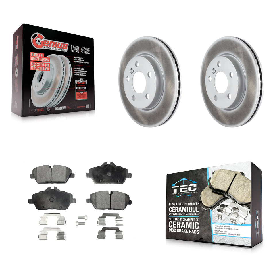 Front Coated Disc Brake Rotors And Ceramic Pads Kit For Mini Cooper KGT-100554