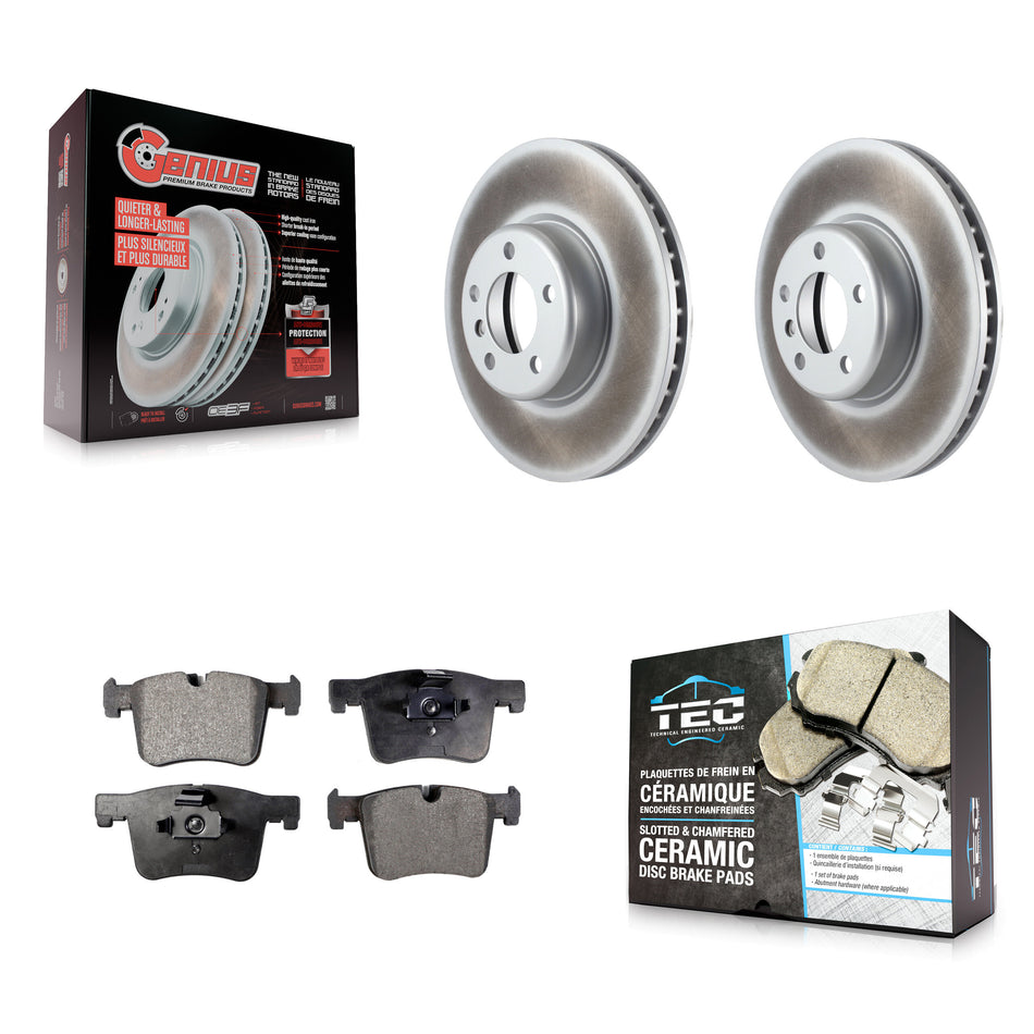 Front Coated Disc Brake Rotors And Ceramic Pads Kit For BMW 335i xDrive GT KGT-100557