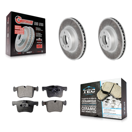 Front Coated Disc Brake Rotors And Ceramic Pads Kit For BMW 335i xDrive GT KGT-100560
