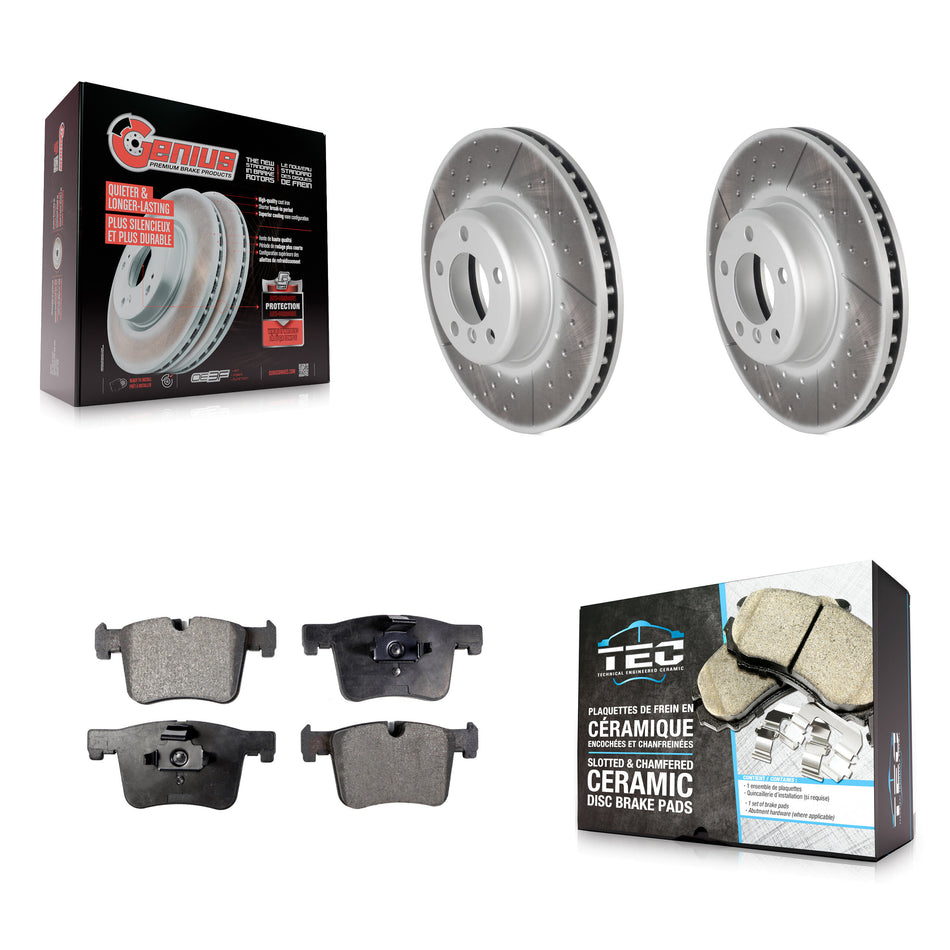 Front Coated Disc Brake Rotors And Ceramic Pads Kit For BMW 335i xDrive GT KGT-100560