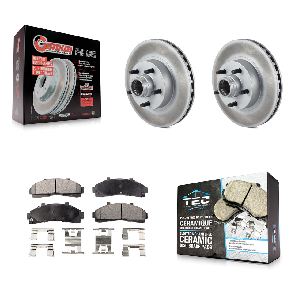 Front Coated Brake Rotor Ceramic Pad Kit For Ford Ranger Explorer Mazda B4000 B3000 B2300 KGT-100571