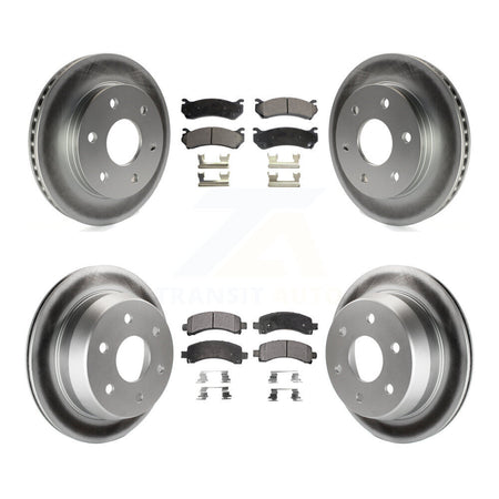 Front Rear Coated Disc Brake Rotors And Ceramic Pads Kit For Chevrolet Avalanche 1500 KGT-100591