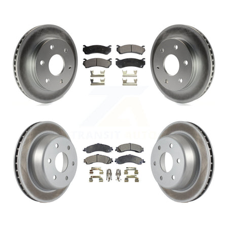 Front Rear Coat Brake Rotor Ceramic Pad Kit For Chevrolet GMC Silverado 1500 Sierra Yukon KGT-100593