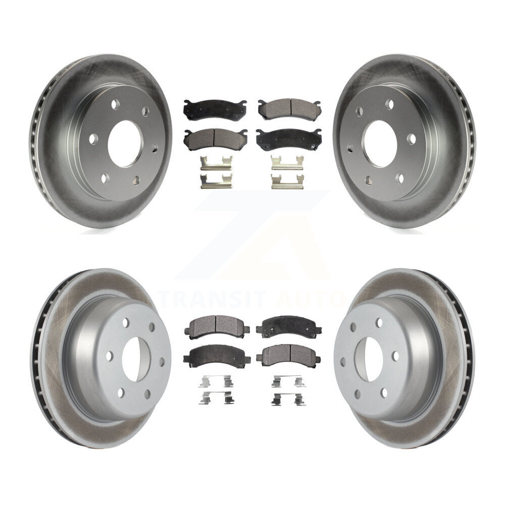 Front Rear Coat Brake Rotors Ceramic Pad Kit For Chevrolet Avalanche 1500 GMC Yukon Tahoe KGT-100594