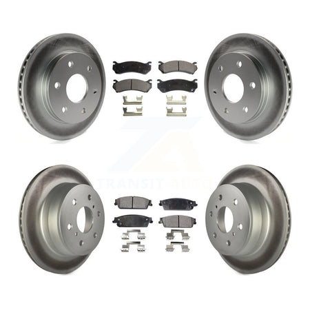 Front Rear Coat Brake Rotor Ceramic Pad Kit For Chevrolet Silverado 1500 Disc rear brakes KGT-100595