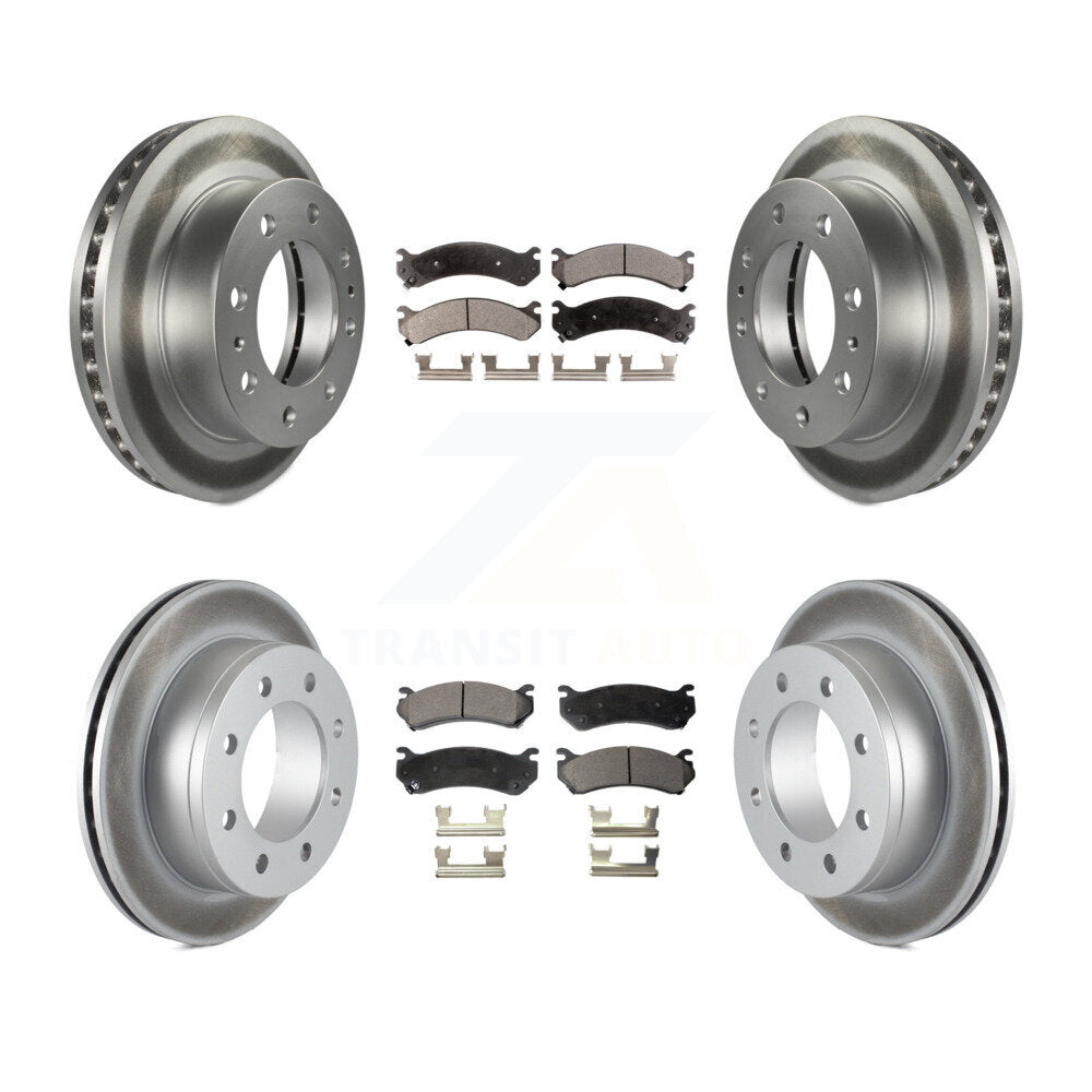 Front Rear Coat Brake Rotor Ceramic Pad Kit For Chevrolet GMC Sierra 2500 HD Silverado XL KGT-100597