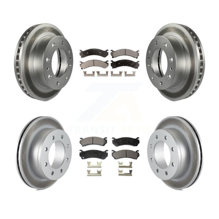 Front Rear Coat Brake Rotor Ceramic Pad Kit For Chevrolet GMC Sierra 2500 HD Silverado XL KGT-100597