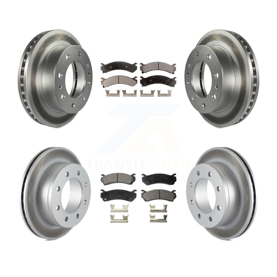 Front Rear Coat Brake Rotor Ceramic Pad Kit For Chevrolet GMC Sierra 2500 HD Silverado XL KGT-100597
