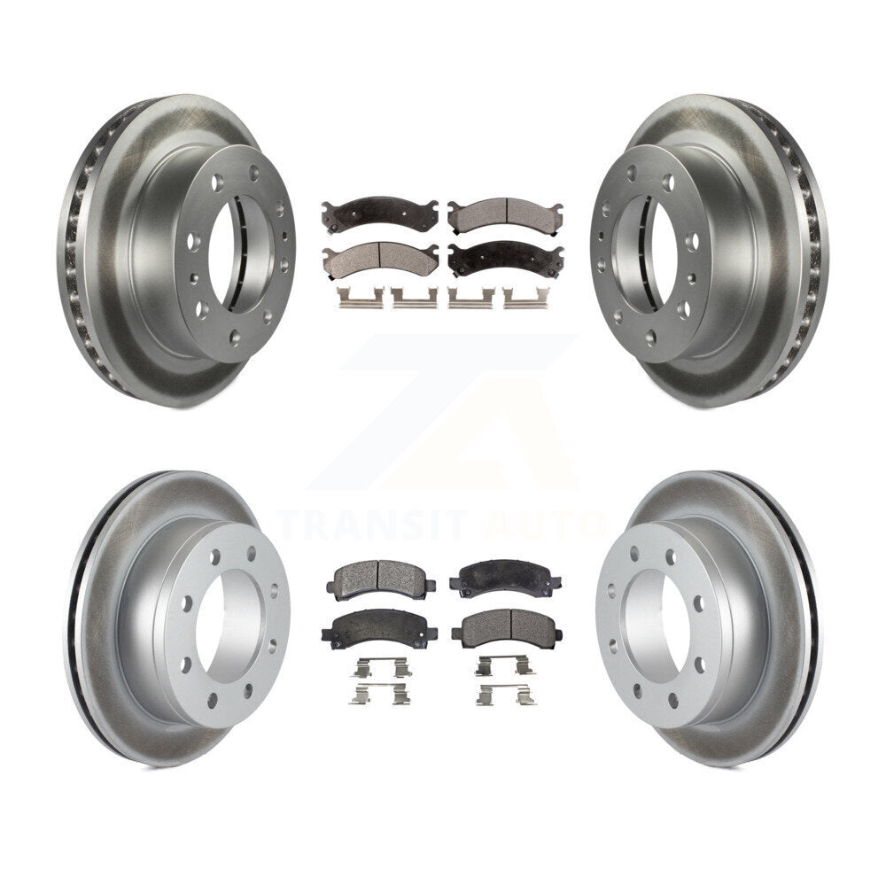 Front Rear Coated Disc Brake Rotors Ceramic Pad Kit For GMC Savana 2500 Chevrolet Express KGT-100598
