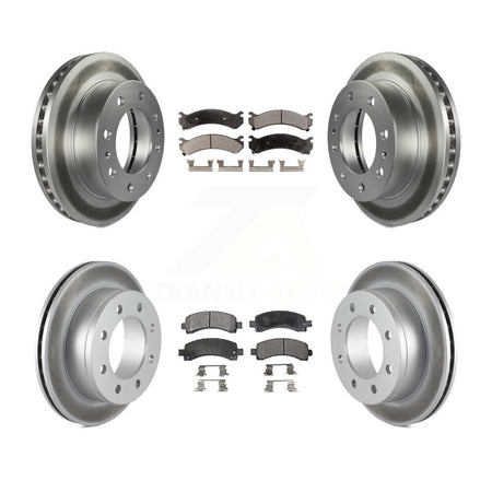 Front Rear Coated Disc Brake Rotors Ceramic Pad Kit For GMC Savana 2500 Chevrolet Express KGT-100598