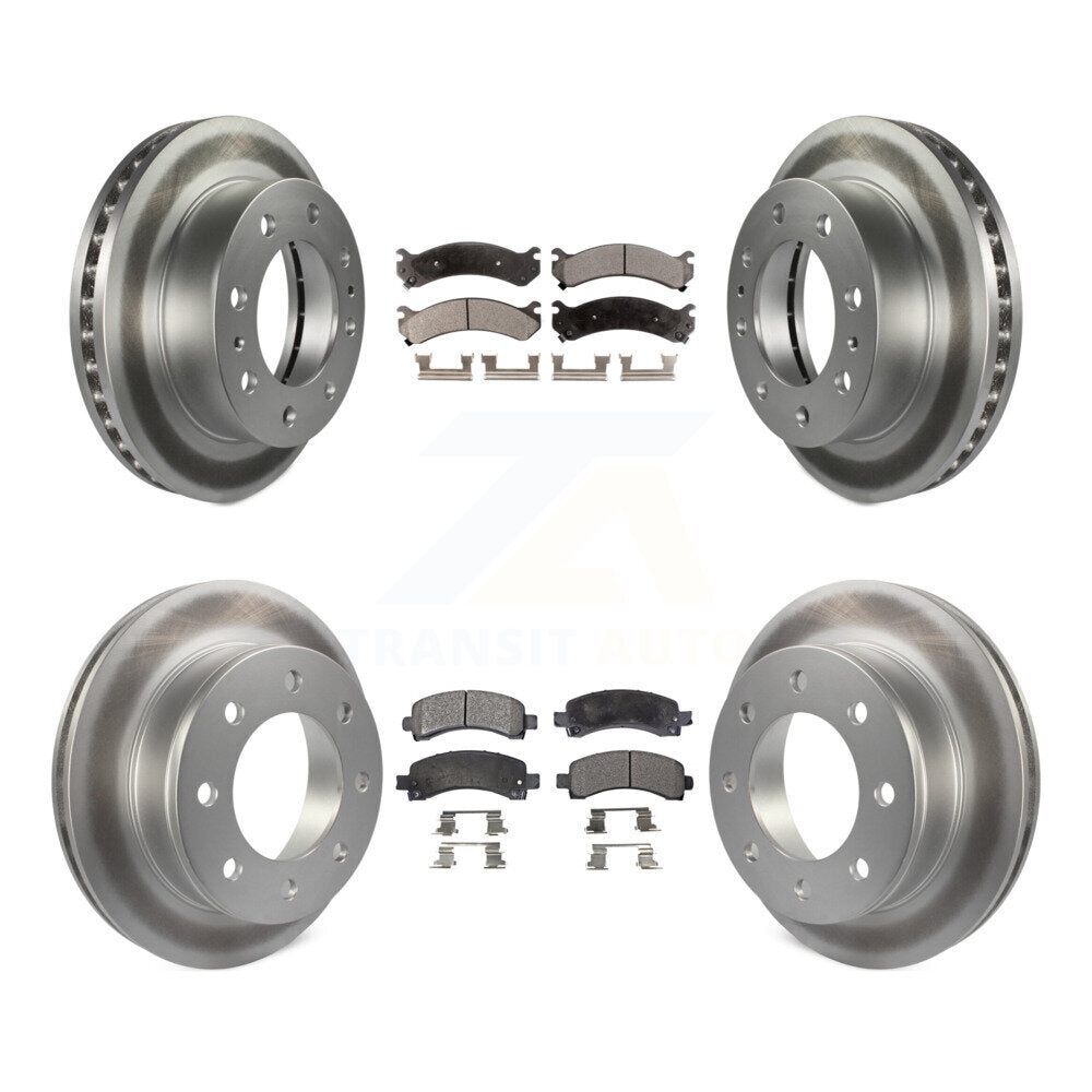 Front Rear Coated Disc Brake Rotors Ceramic Pad Kit For GMC Savana 2500 Chevrolet Express KGT-100601