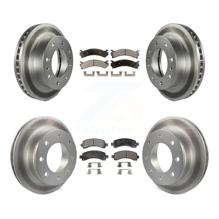 Front Rear Coated Disc Brake Rotors Ceramic Pad Kit For GMC Savana 2500 Chevrolet Express KGT-100601