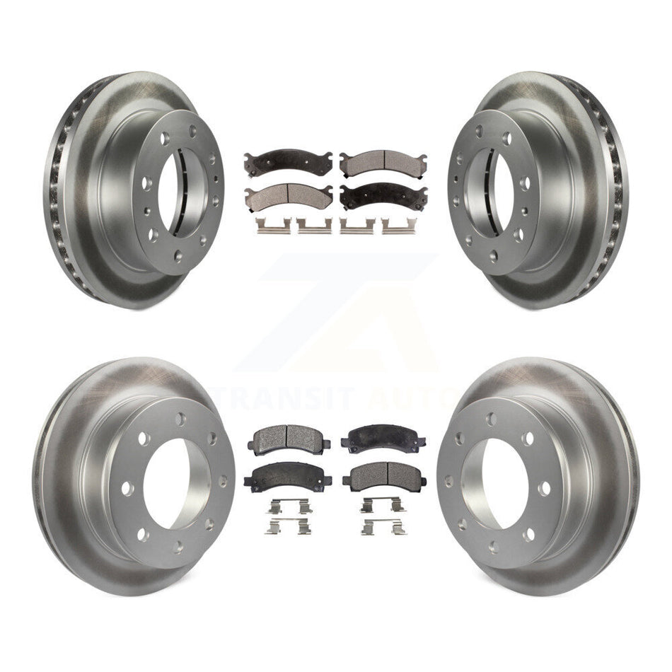 Front Rear Coated Disc Brake Rotors Ceramic Pad Kit For GMC Savana 2500 Chevrolet Express KGT-100601