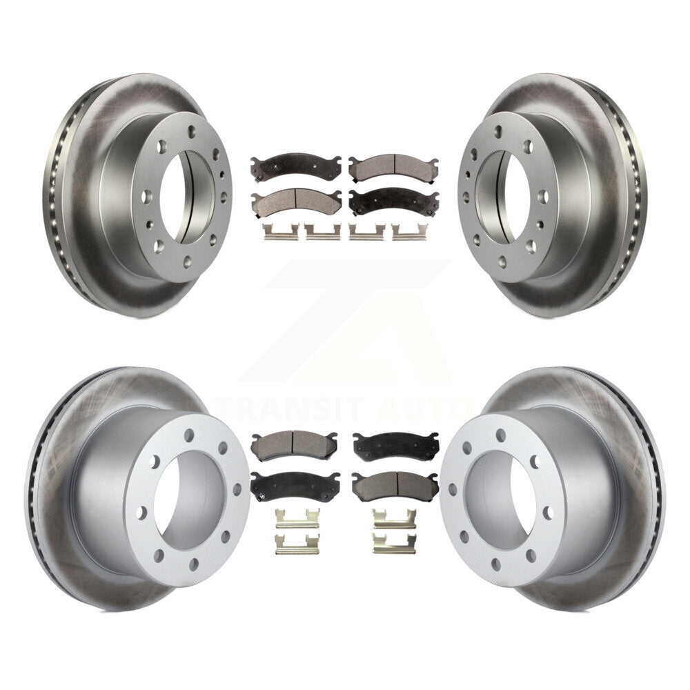 Front Rear Coat Brake Rotor Ceramic Pad Kit For GMC Sierra 3500 Classic With 12000 Lb GVW KGT-100602