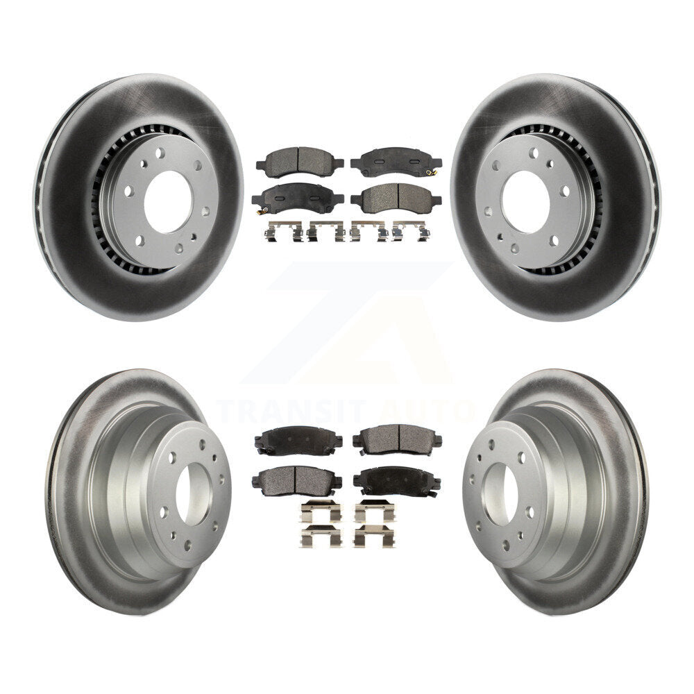 Front Rear Coated Brake Rotors Ceramic Pad Kit For Chevrolet Trailblazer GMC Envoy XL EXT KGT-100605