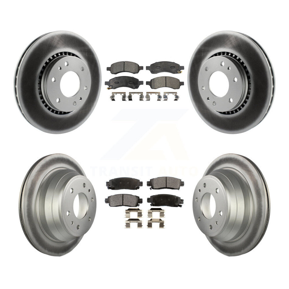 Front Rear Coated Brake Rotors Ceramic Pad Kit For Chevrolet Trailblazer GMC Envoy XL EXT KGT-100605