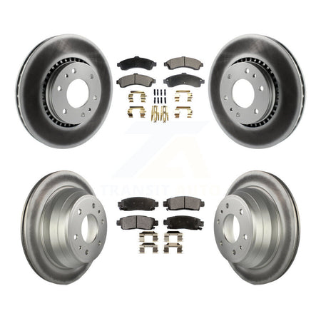 Front Rear Coated Brake Rotors Ceramic Pad Kit For Chevrolet GMC Trailblazer Envoy XL EXT KGT-100606