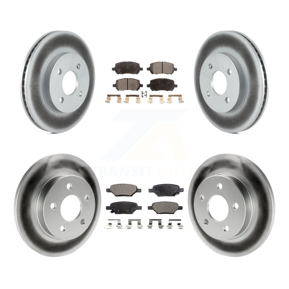 Front Rear Coated Disc Brake Rotors And Ceramic Pads Kit For Pontiac G5 Pursuit KGT-100608