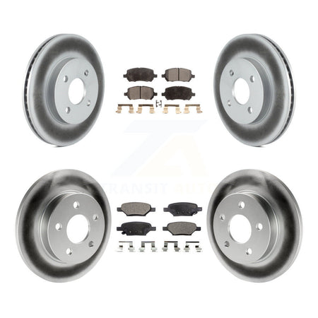Front Rear Coated Disc Brake Rotors And Ceramic Pads Kit For Pontiac G5 Pursuit KGT-100608