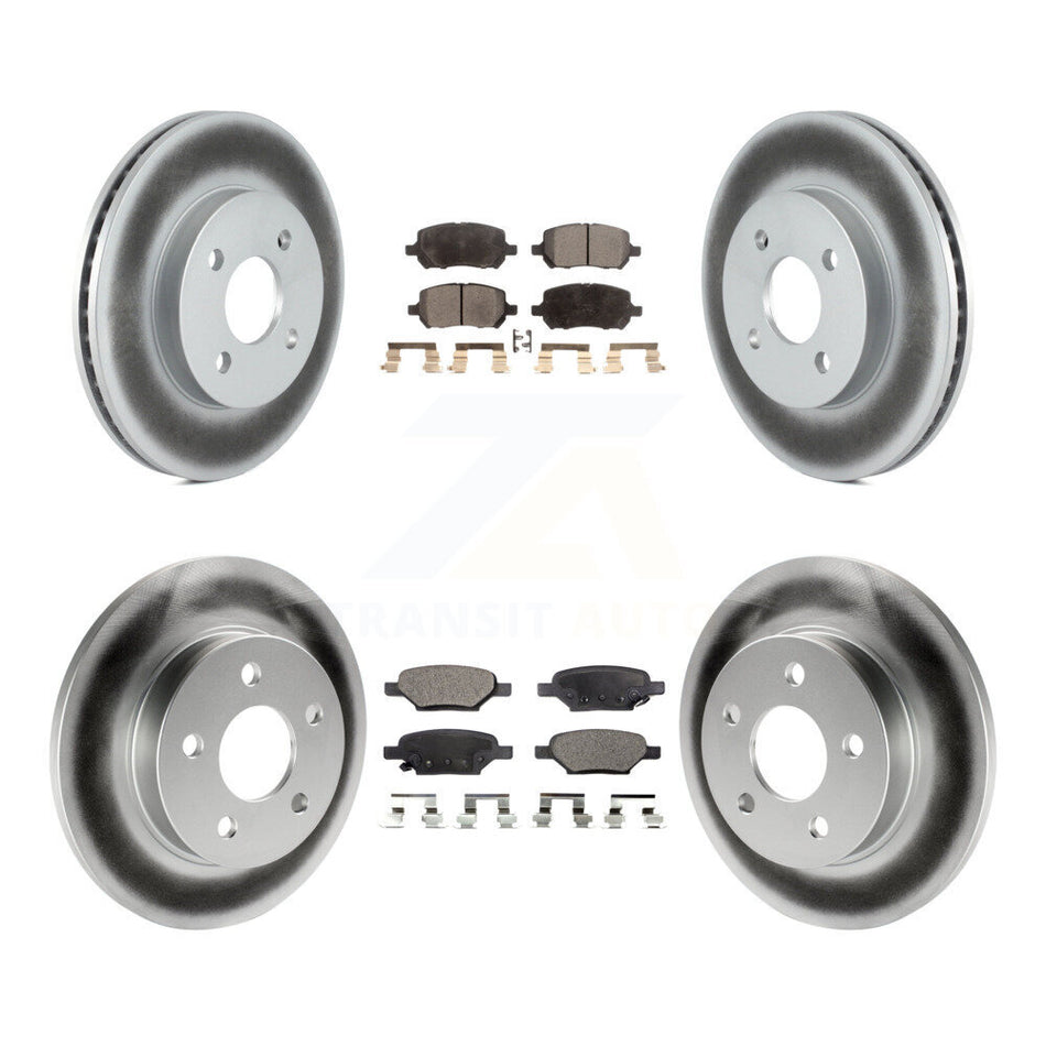 Front Rear Coated Disc Brake Rotors And Ceramic Pads Kit For Pontiac G5 Pursuit KGT-100608