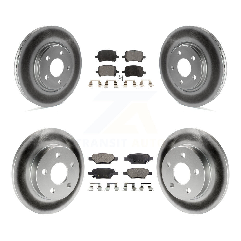 Front Rear Coated Brake Rotor & Ceramic Pad Kit For Chevrolet Malibu Pontiac G6 Cobalt G5 KGT-100610