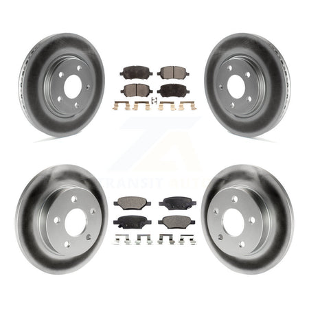 Front Rear Coated Brake Rotor & Ceramic Pad Kit For 2010 Pontiac G5 With Disc Brakes KGT-100611