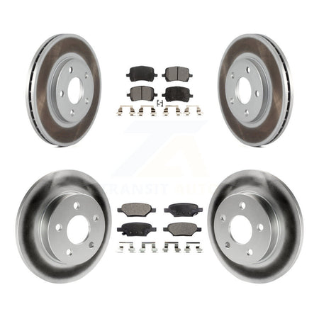 Front Rear Coated Disc Brake Rotors And Ceramic Pads Kit For Chevrolet Malibu Pontiac G6 KGT-100614