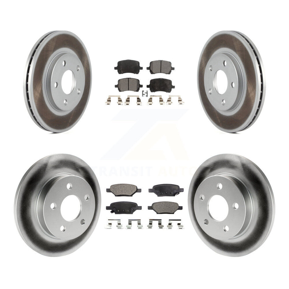 Front Rear Coated Disc Brake Rotors And Ceramic Pads Kit For Chevrolet Malibu Pontiac G6 KGT-100614