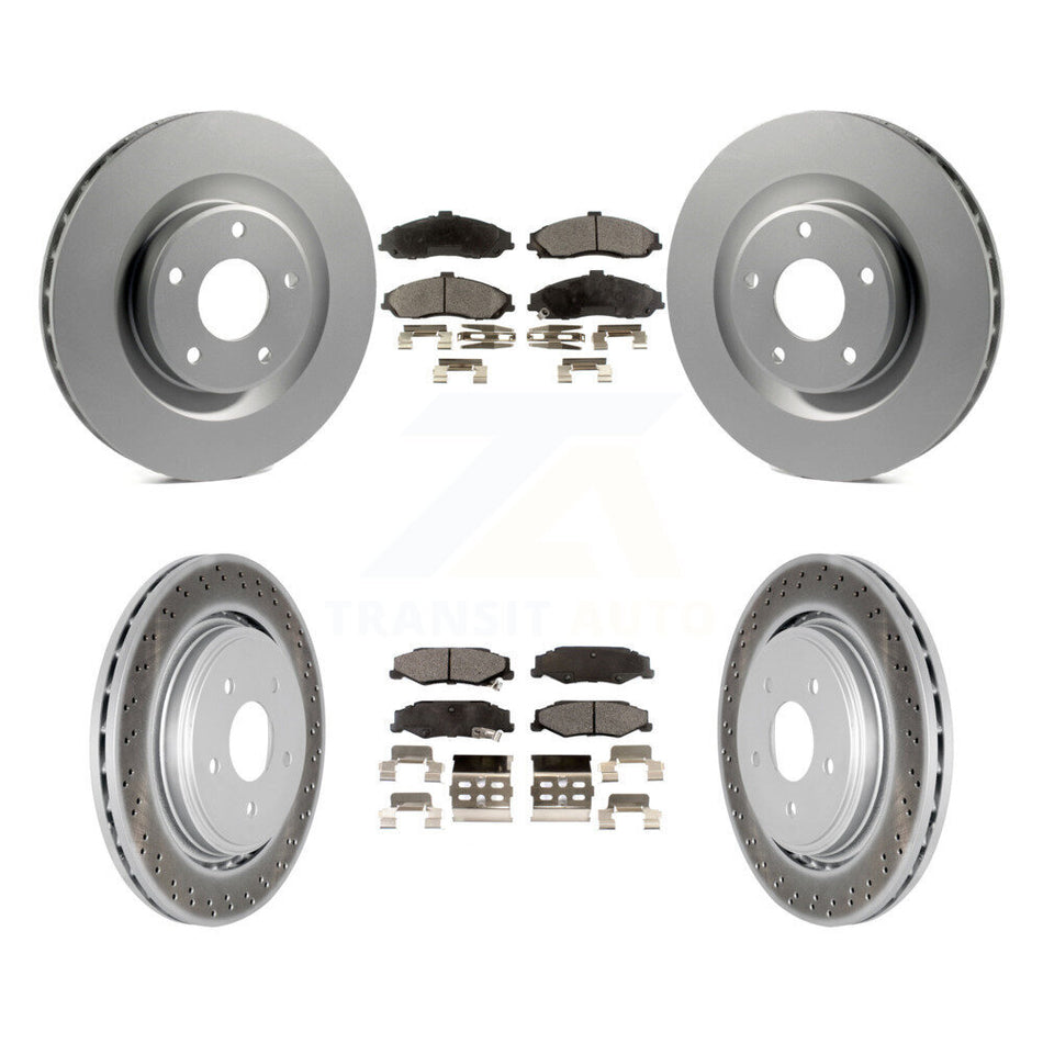 Front Rear Coat Brake Rotor Ceramic Pad Kit For 06-08 Cadillac XLR With Heavy Duty Brakes KGT-100616