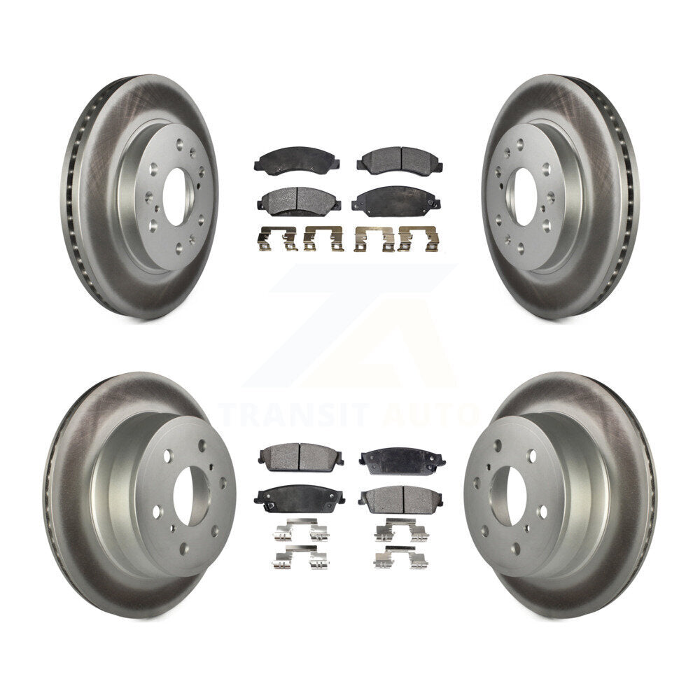 Front Rear Coat Brake Rotor Ceramic Pad Kit For Chevrolet Avalanche Cadillac GMC Tahoe XL KGT-100618