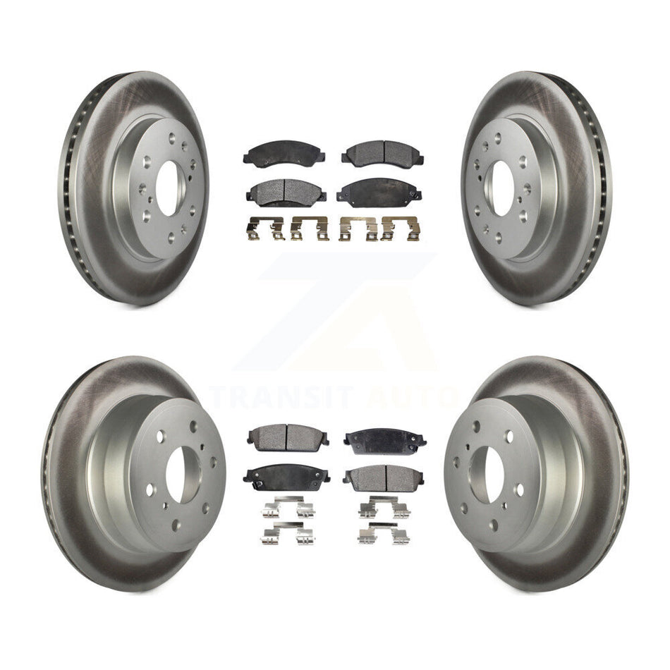 Front Rear Coat Brake Rotor Ceramic Pad Kit For Chevrolet Avalanche Cadillac GMC Tahoe XL KGT-100618