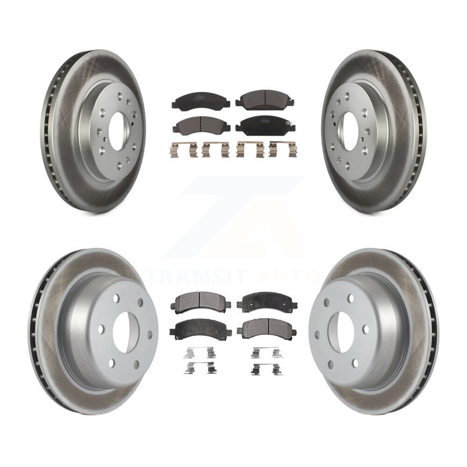 Front Rear Coated Disc Brake Rotors Ceramic Pad Kit For Chevrolet Express 1500 GMC Savana KGT-100621