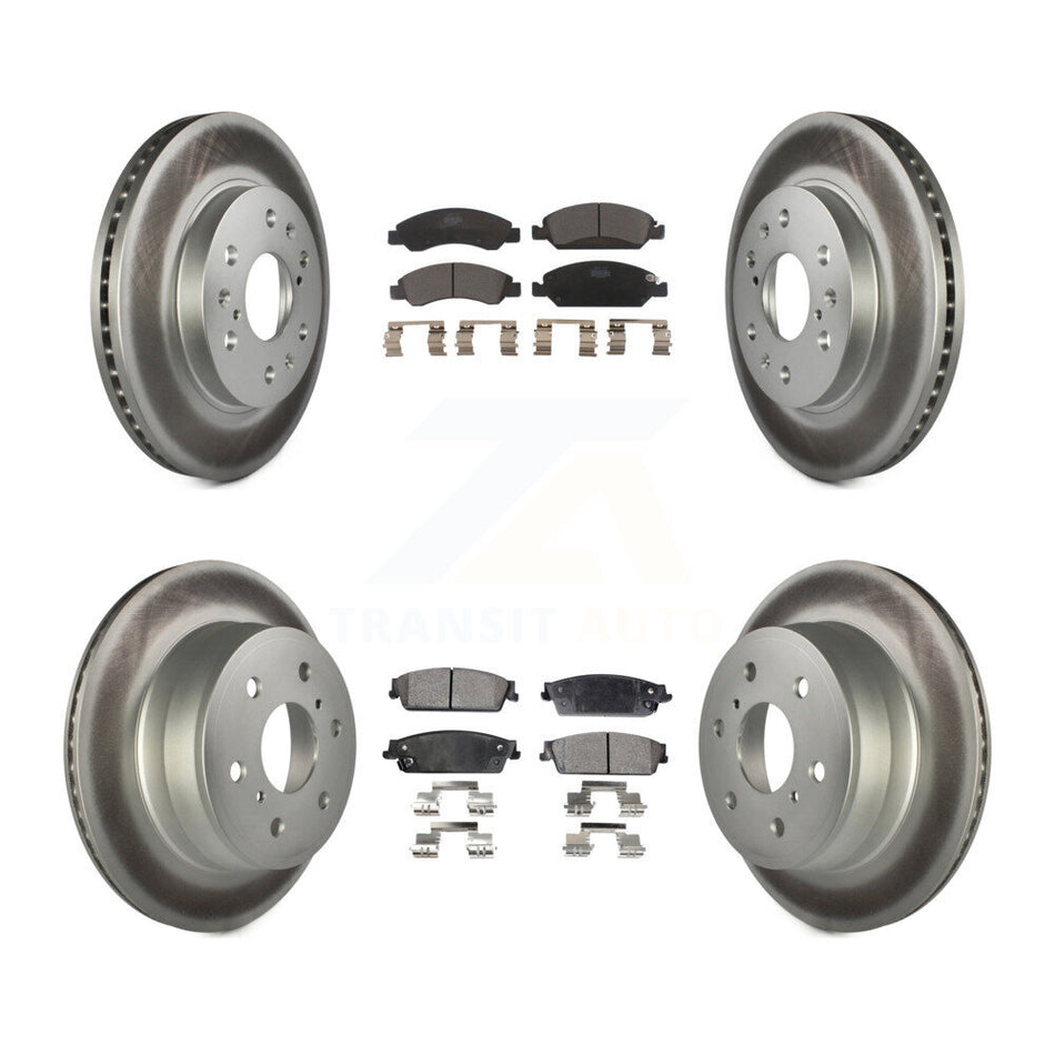 Front Rear Coat Brake Rotor Ceramic Pad Kit For Chevrolet GMC Sierra 1500 Silverado Tahoe KGT-100622
