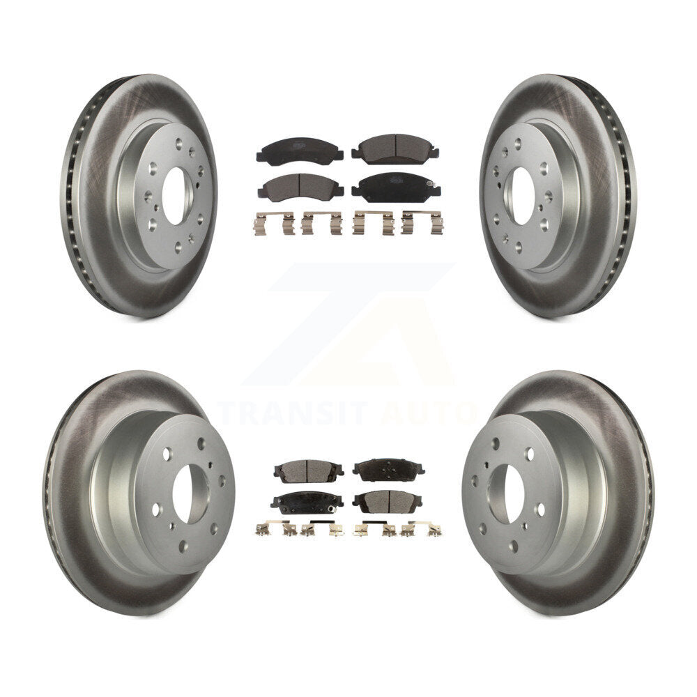 Front Rear Coat Brake Rotor Ceramic Pad Kit For GMC Sierra 1500 Chevrolet Silverado Tahoe KGT-100623