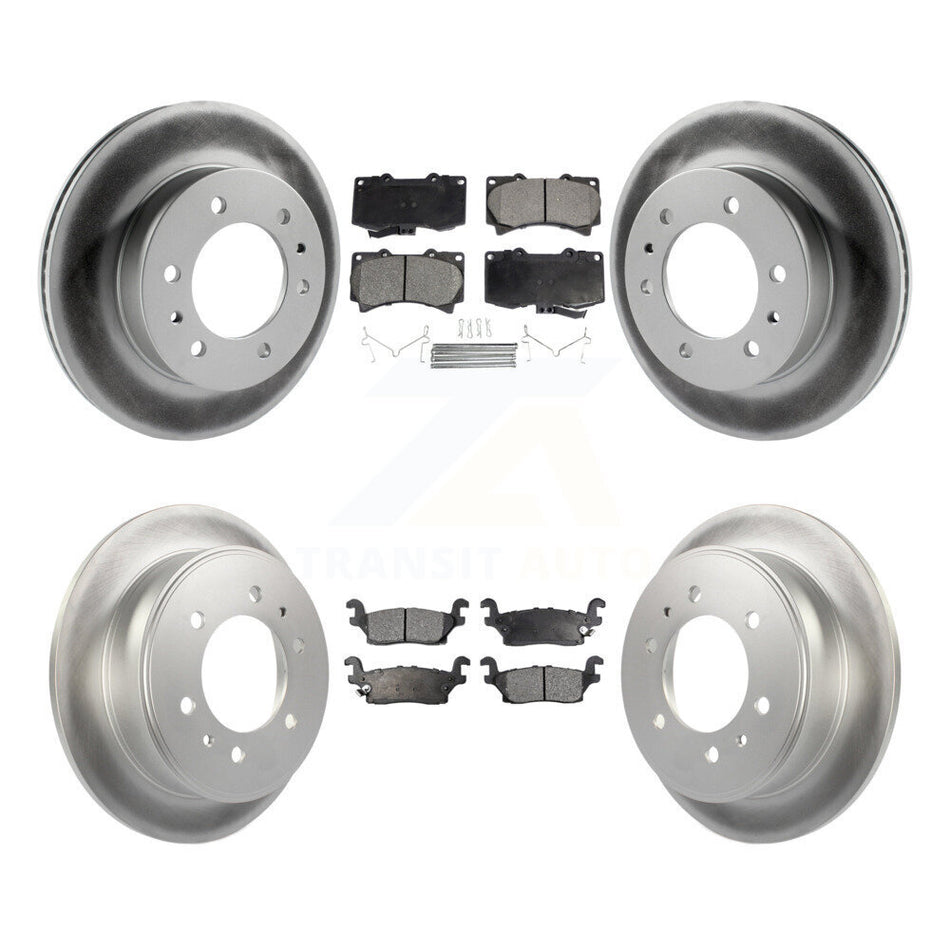 Front Rear Coated Disc Brake Rotors And Ceramic Pads Kit For Hummer H3 H3T KGT-100627