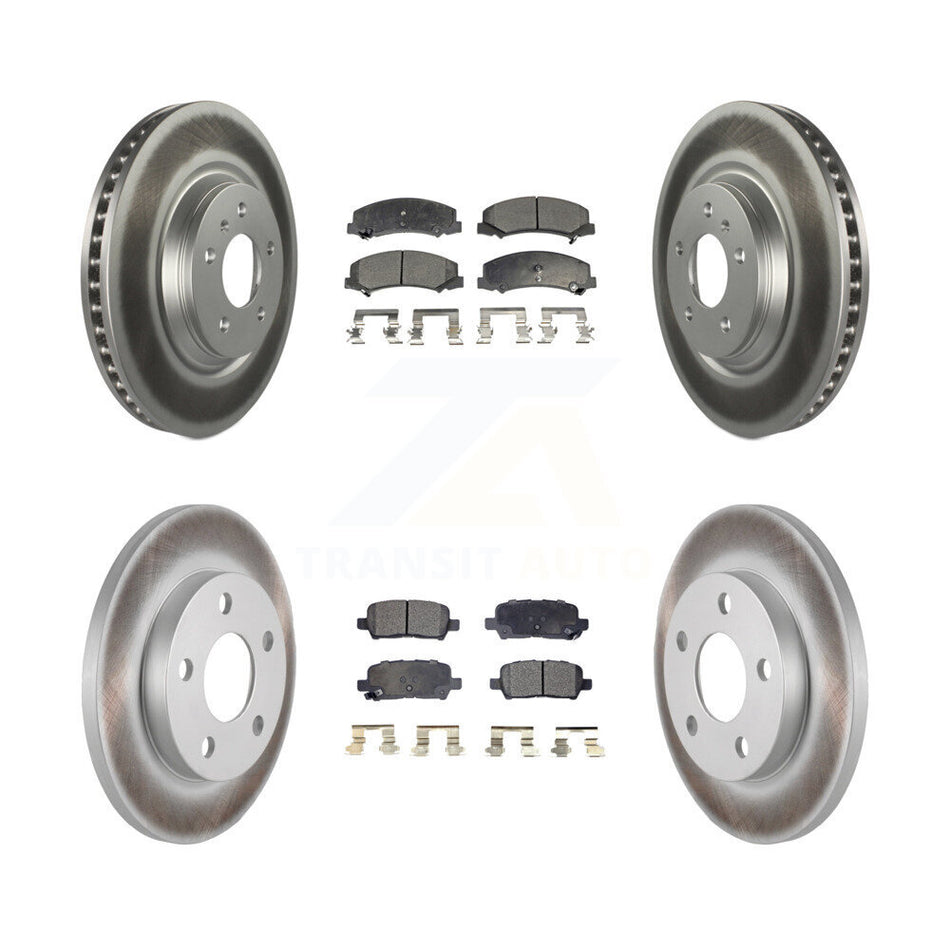 Front Rear Coated Disc Brake Rotors And Ceramic Pads Kit For Chevrolet Impala Limited KGT-100630