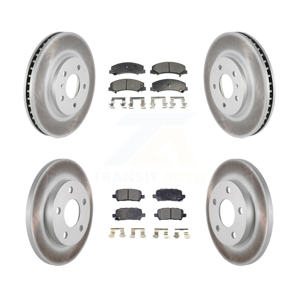Front Rear Coated Disc Brake Rotors And Ceramic Pads Kit For Chevrolet Impala Limited KGT-100632