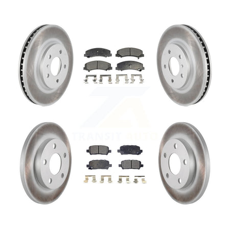 Front Rear Coated Disc Brake Rotors And Ceramic Pads Kit For Chevrolet Impala Limited KGT-100632