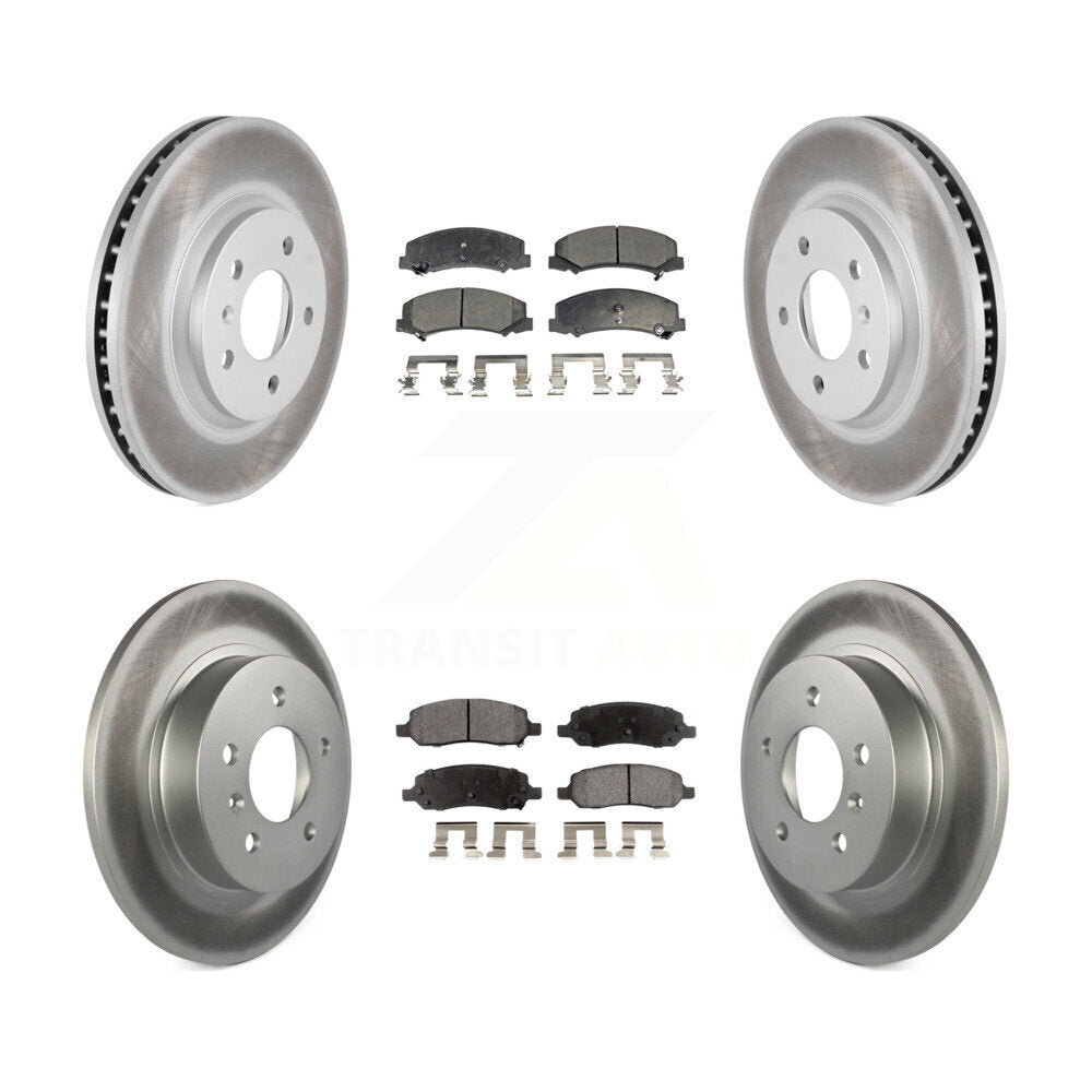 Front Rear Coated Disc Brake Rotors And Ceramic Pads Kit For Buick Lucerne KGT-100633
