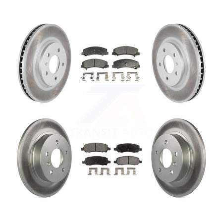 Front Rear Coated Disc Brake Rotors And Ceramic Pads Kit For Buick Lucerne KGT-100633