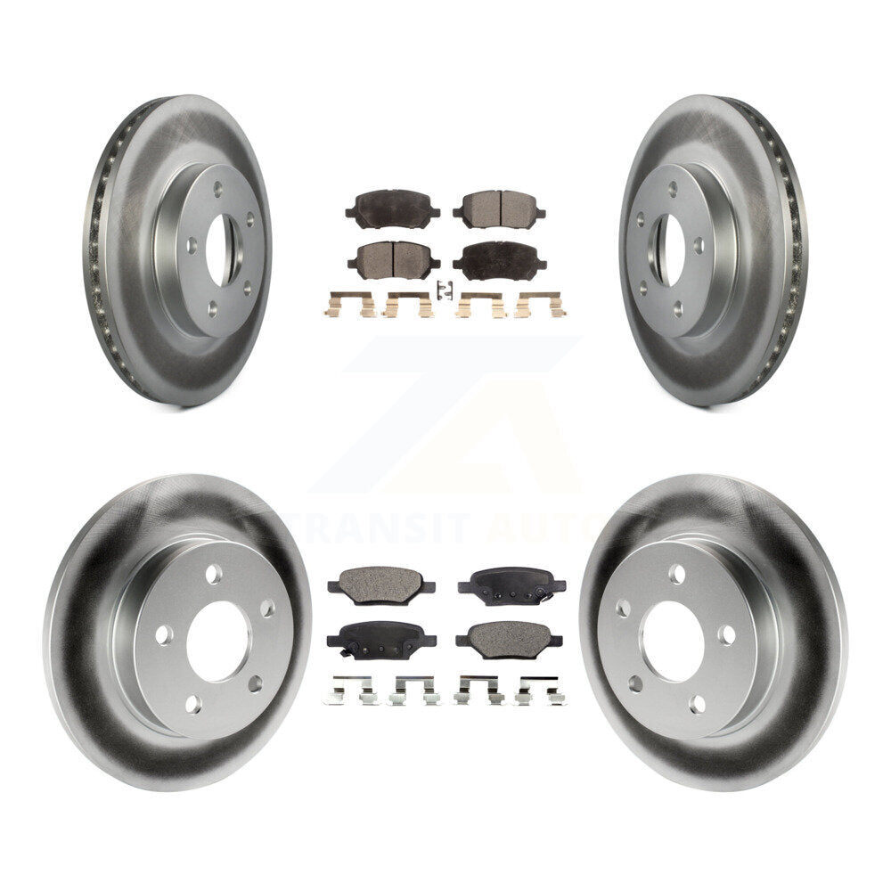 Front Rear Coated Disc Brake Rotors And Ceramic Pads Kit For Pontiac G5 KGT-100635