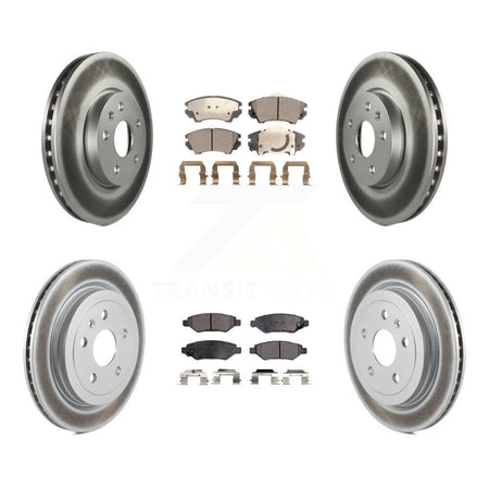 Front Rear Coated Disc Brake Rotor & Ceramic Pad Kit For 2010-2015 Chevrolet Camaro LT LS KGT-100643