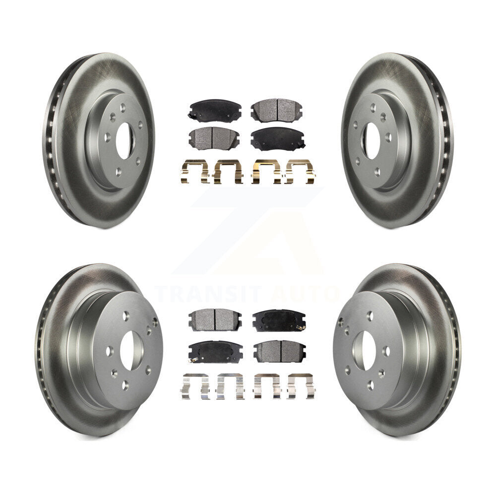 Front Rear Coated Disc Brake Rotors And Ceramic Pad Kit For Chevrolet Equinox GMC Terrain KGT-100644