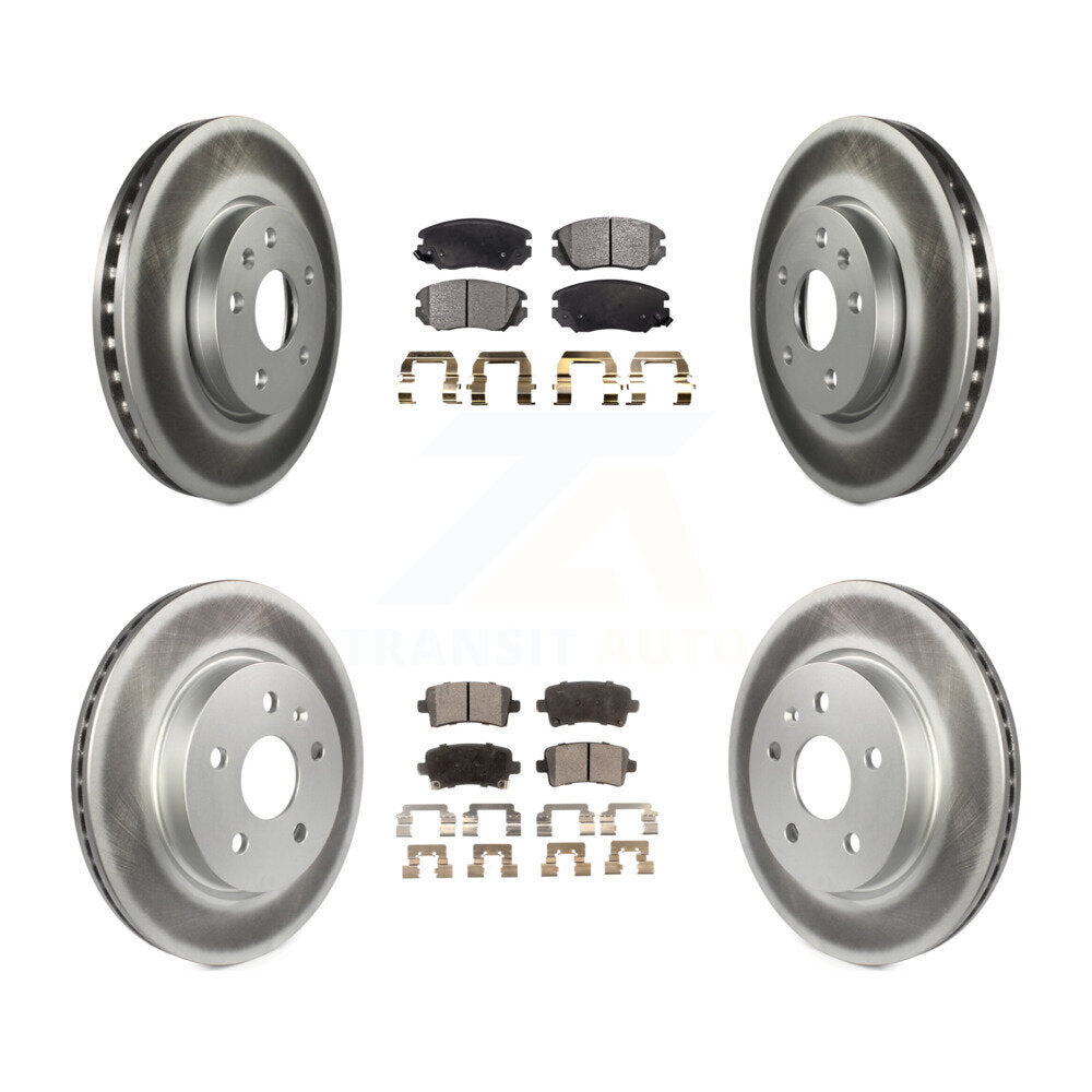 Front Rear Coated Brake Rotors Ceramic Pad Kit For Chevrolet Malibu Impala Buick LaCrosse KGT-100645